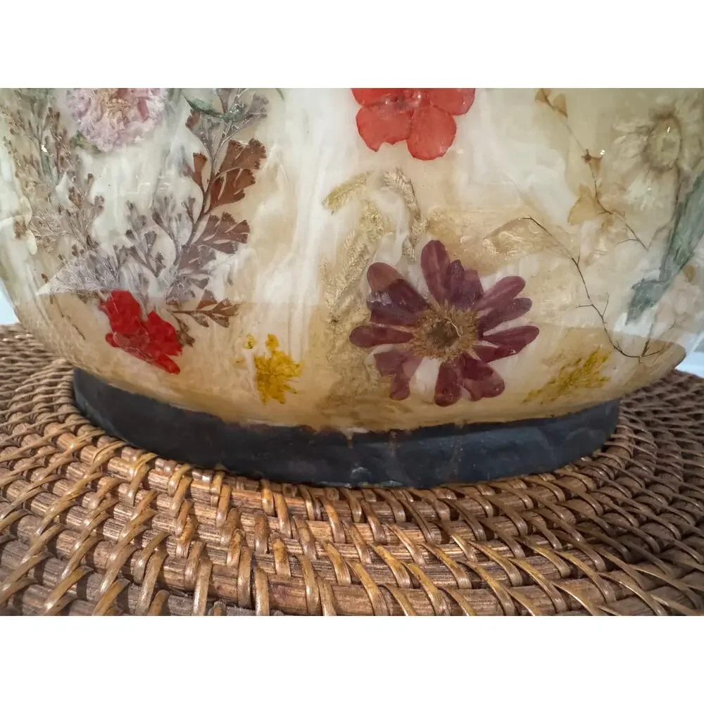 India Ink Fresh Fields Pressed Flowers Wastebasket